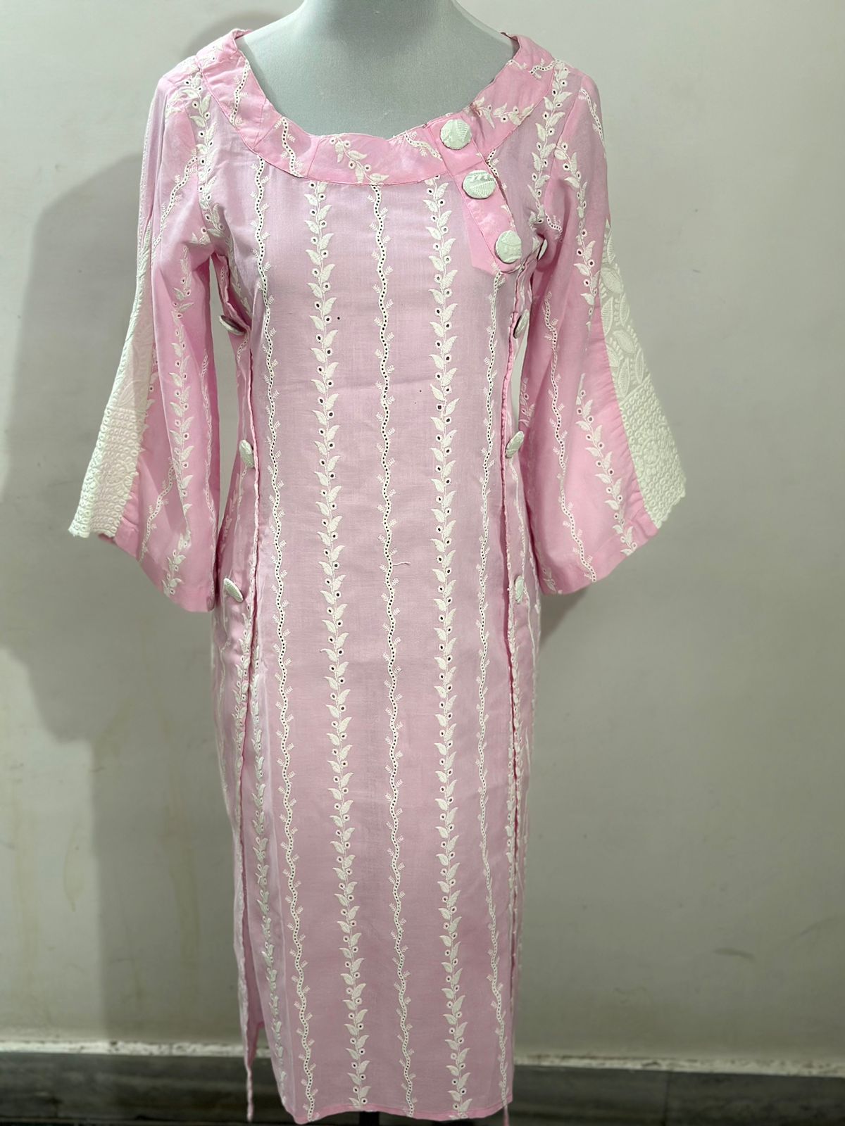 Pink embroidered tunic