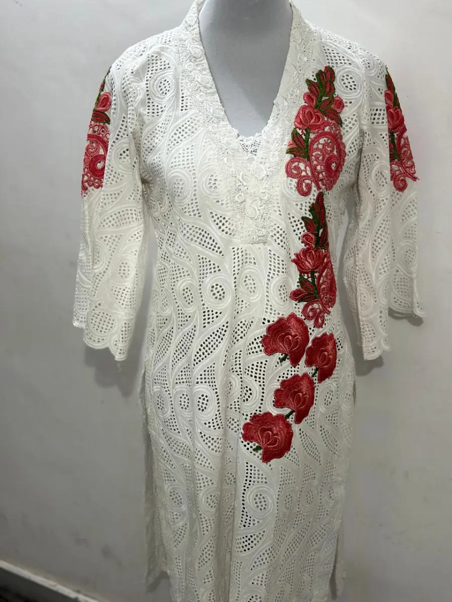 White patchwork kurti
